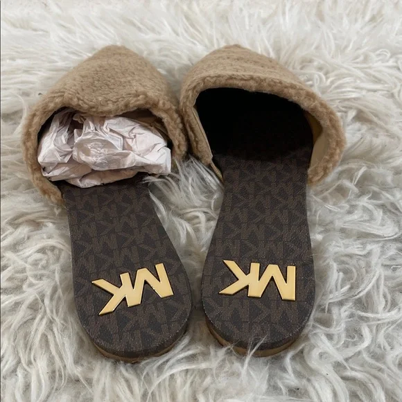 MICHAEL MICHAEL KORS Renee Pointed Toe Slip On Faux Fur Mule Slippers Shoes 10 - Picture 6 of 13